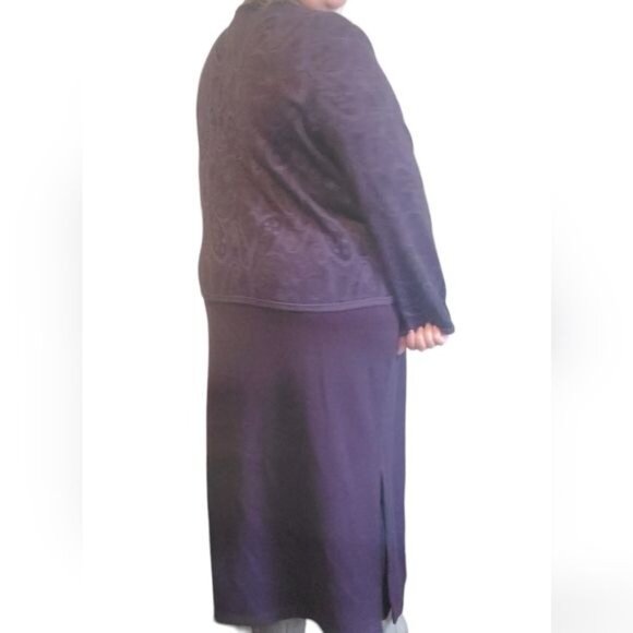 Vintage Miss Dorby Maxi Sweater Dress Jacket Dark Purple Woman's WOMEN'S LARGE - Picture 7 of 14